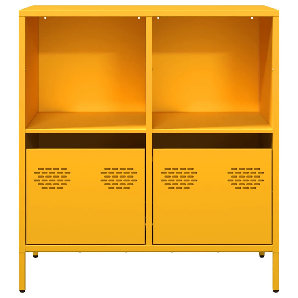 Credenza Giallo Senape 68x39x73,5 cm Acciaio Laminato a Freddo 851361