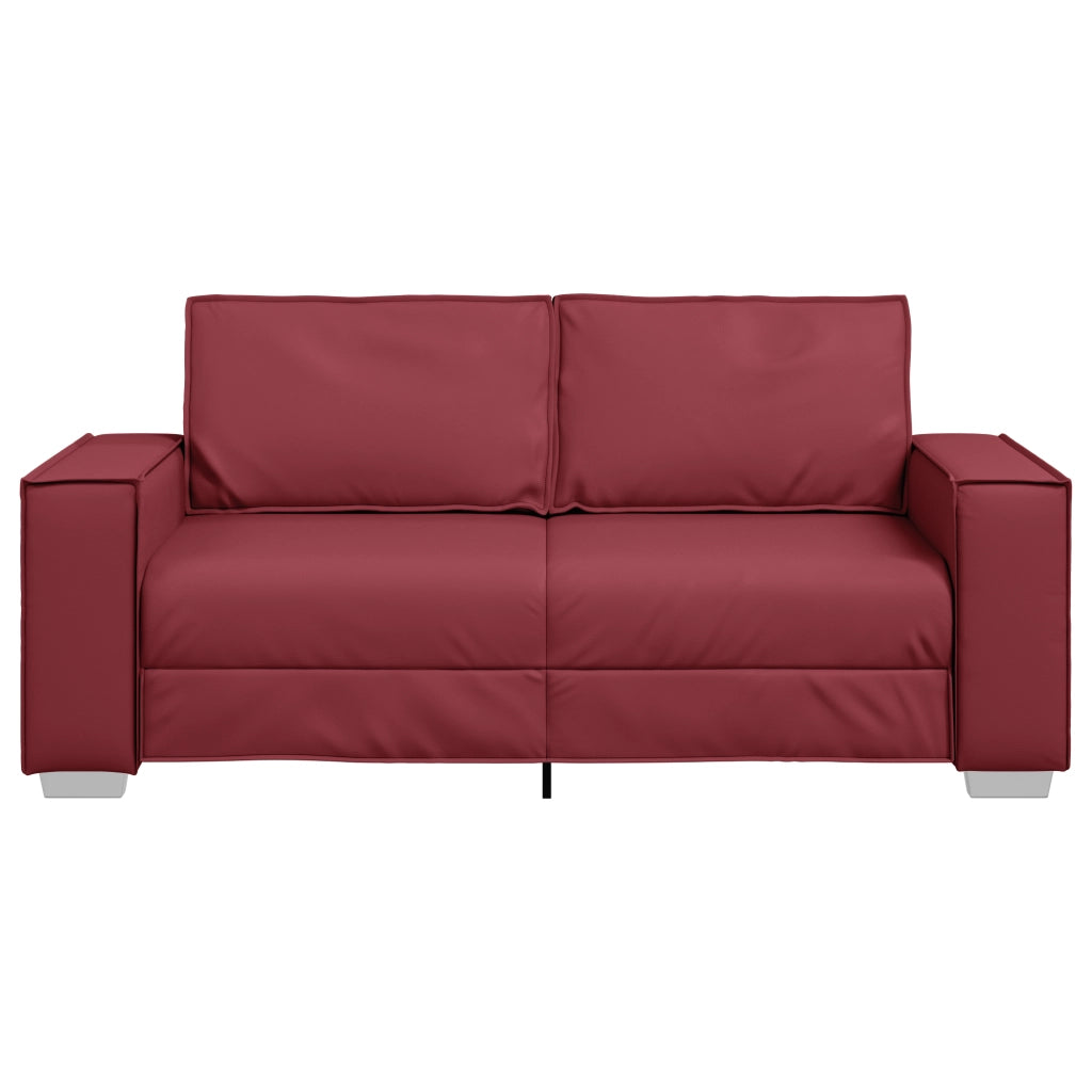 Divano Loveseat  Rosso Vino 140 cm in Pelle Sintetica