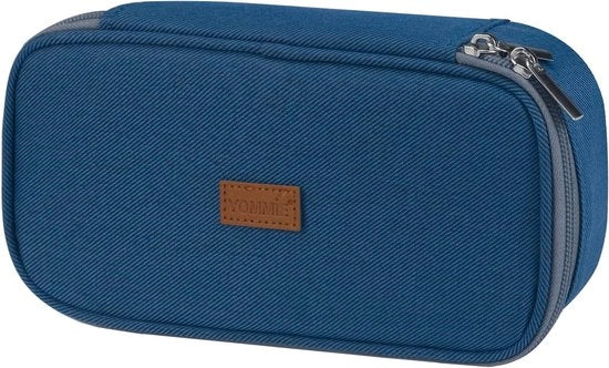 Penne organizzatore con chiusura a cerniera, unico contenitore, penne organizzatore, organizzatore per ragazzi e ragazze, Blu scuro