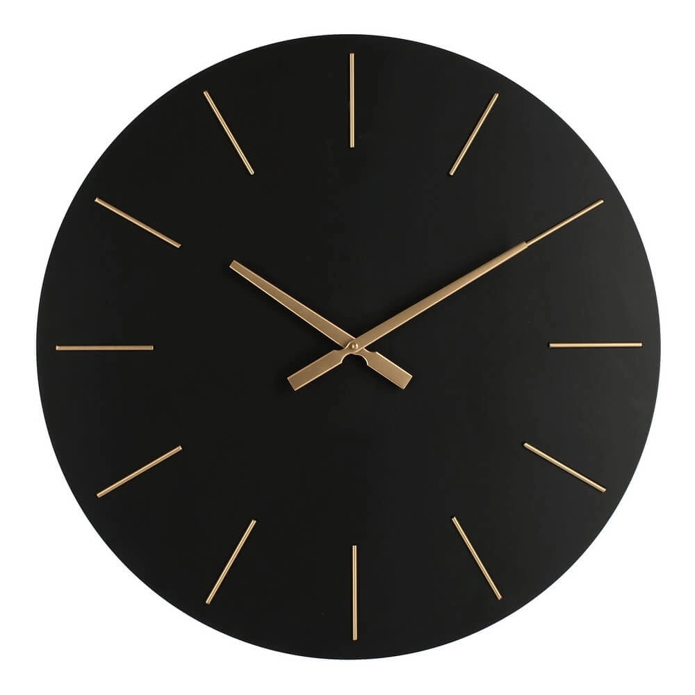Orologio da Parete Rotondo in MDF con Dettagli Dorati 60cm - TIME