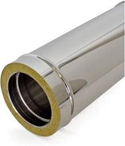 Tubo doppia parete in acciaio inox coibentato per canne fumarie 1mt -Varie Misure- ø100/150
