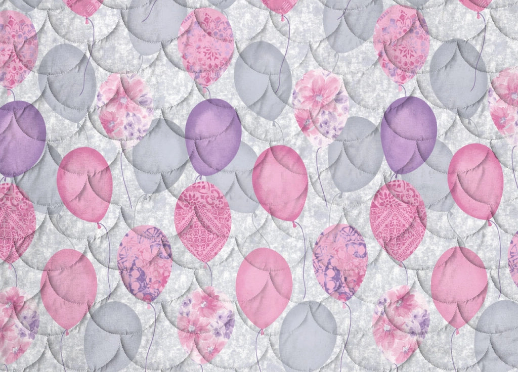 Trapuntino Piumino Estivo 100gr Linea Pensieri Delicati Disegno Palloncini - Matrimoniale - Rosa
