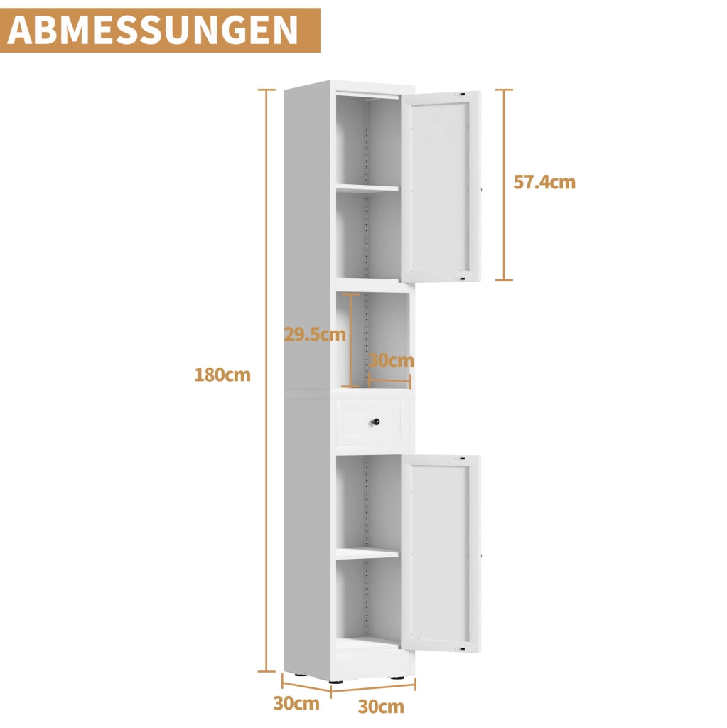Armadio alto in metallo bianco 180,34 cm con 5 livelli