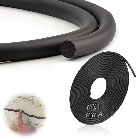 Afdichtingsschuim per voeg, tubo rotondo 12m - Ø 6 mm - Plafond, muro, fessura, porta e finestra