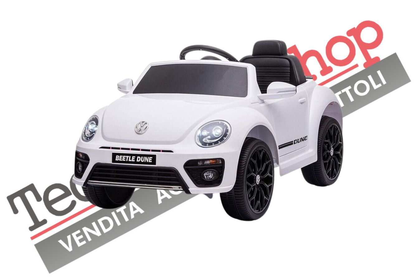 Auto Elettrica per Bambini Volkswagen Maggiolino New Beetle Small 12V-Bianco