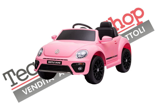 Auto Elettrica per Bambini Volkswagen Maggiolino New Beetle Small 12V-Rosa
