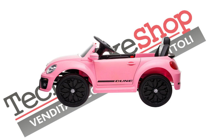 Auto Elettrica per Bambini Volkswagen Maggiolino New Beetle Small 12V-Rosa