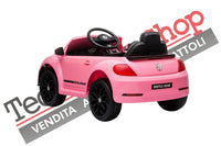 Auto Elettrica per Bambini Volkswagen Maggiolino New Beetle Small 12V-Rosa