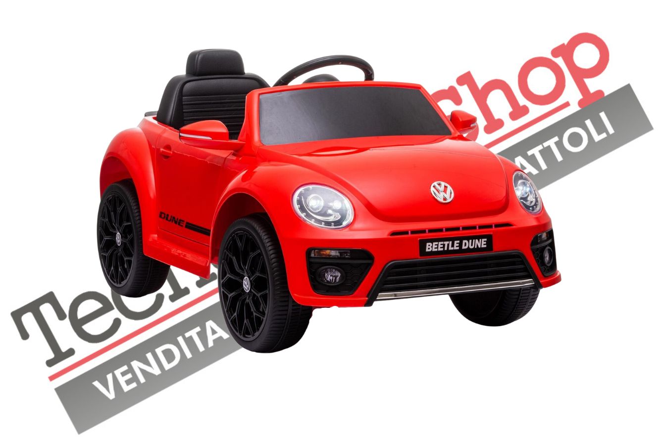 Auto Elettrica per Bambini Volkswagen Maggiolino New Beetle Small 12V-Rosso