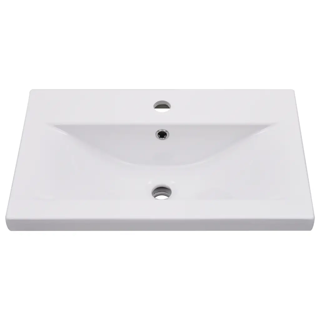 Lavabo da Incasso-Lavandino-Lavello 61x39,5x18,5 cm in Ceramica Bianco