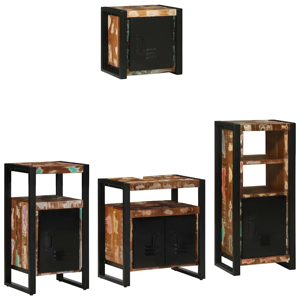 Set di mobili per il bagno 4 pcs Legno Recuperato Massello 3305651