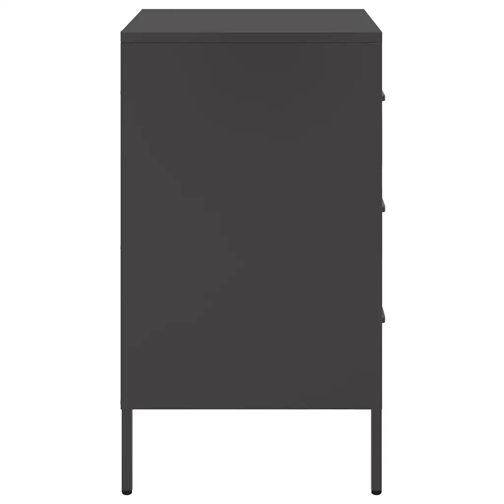 Comodino Nero 36x39x68 cm in Acciaio 843078
