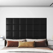Testiera da Parete 12 pcs Nero 30 x 30 cm Tessuto 4008323