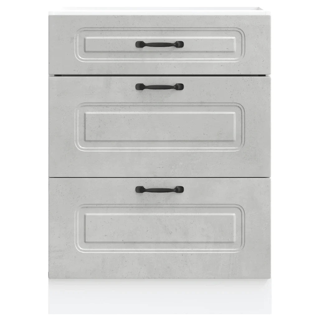 Mobile da cucina moderno con vano contenitore 60 x 46 x 81,5 cm finitura liscia in legno composito grigio cemento 02_0050500