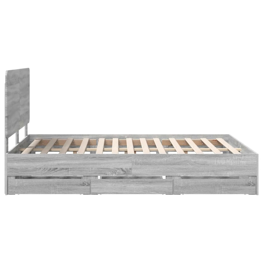 Struttura del letto con cassetto Grigio Sonoma 140 x 190 cm 3412600