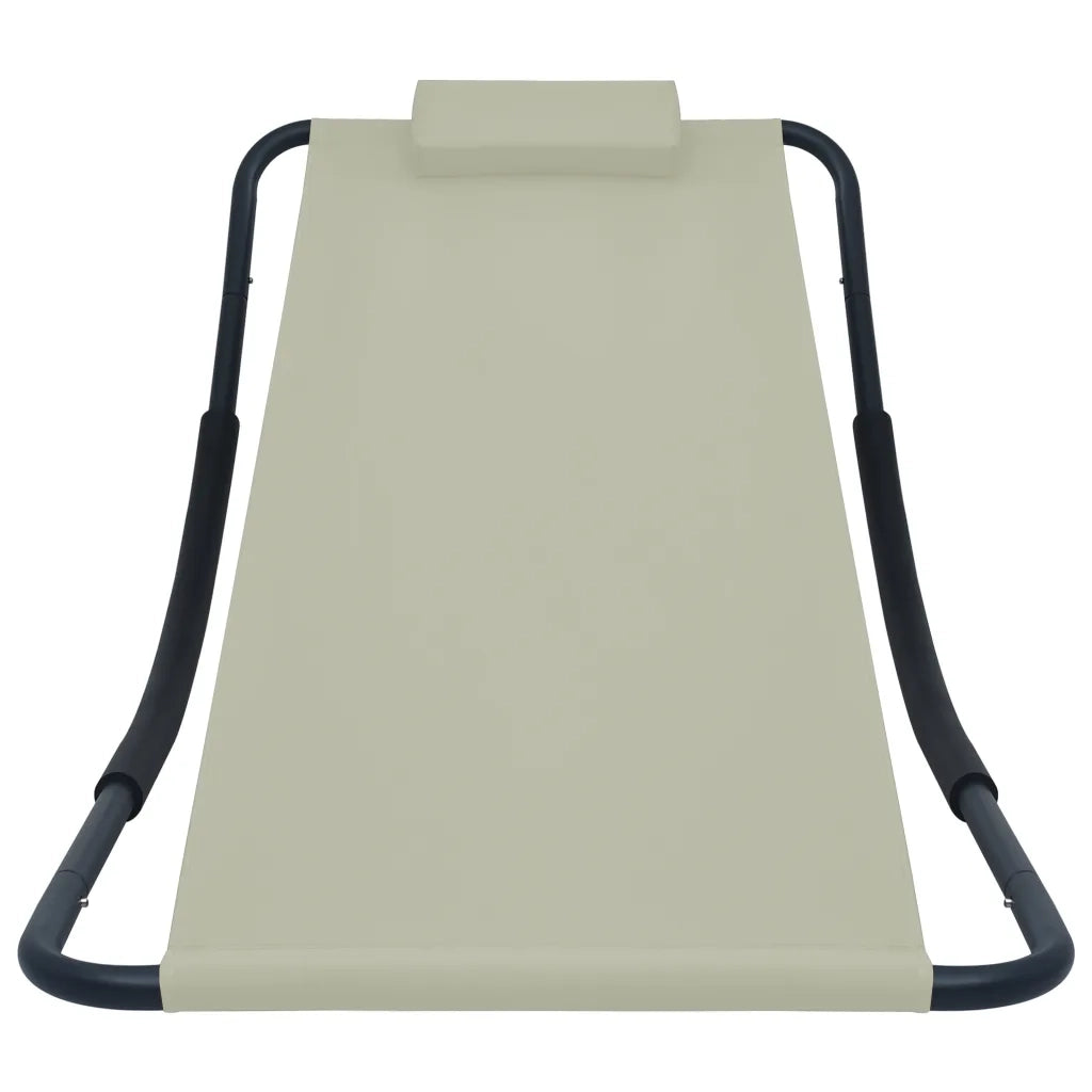 Lettino da Giardino Crema 200x90 cm in Acciaio cod mxl 54945