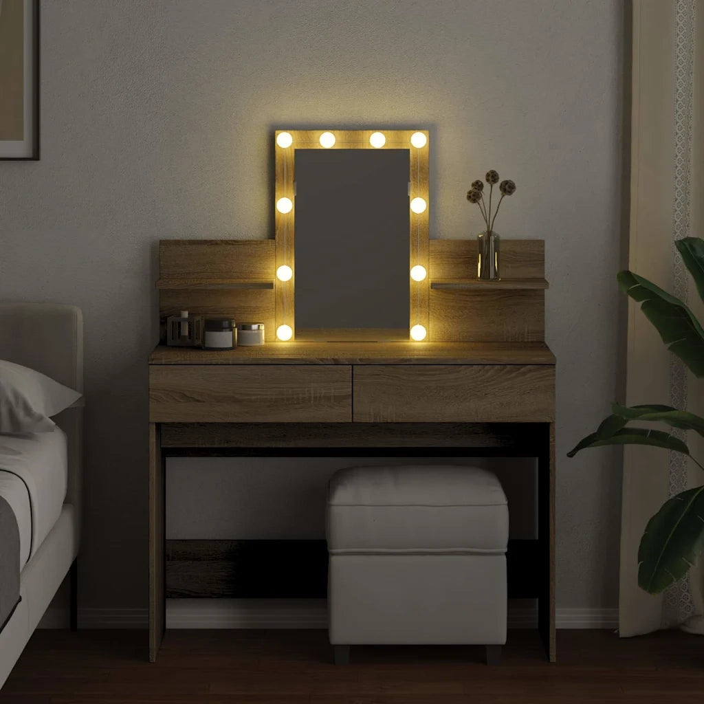 Toeletta con LED Rovere Sonoma 100x40x130 cm