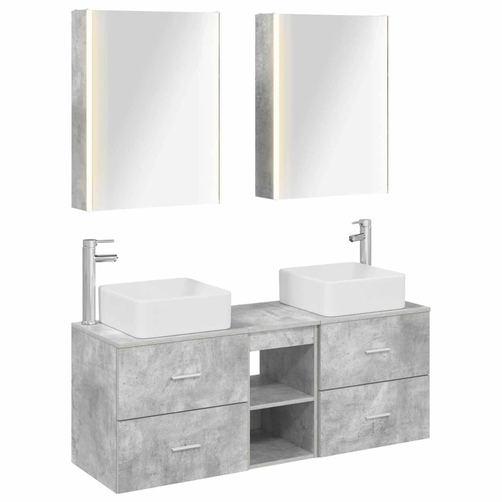 Set di mobili per il bagno 5 pcs Grigio Cemento 3406770