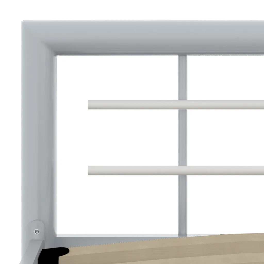 Letto matrimoniale | Letto per adulti | Giroletto Grigio e Bianco in Metallo 140x200 cm