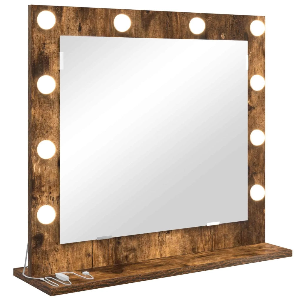 Specchio da Vanit¨¤ Rettangolare Rovere fum¨¦ 60 x 55 x 18 cm