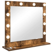 Specchio da Vanit¨¤ Rettangolare Rovere fum¨¦ 60 x 55 x 18 cm