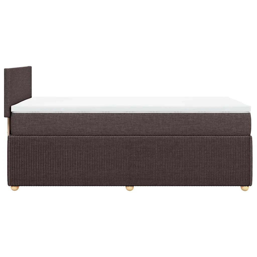 Giroletto a Molle con Materasso Marrone Scuro 90x200 cm Tessuto