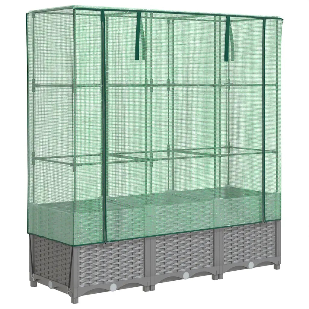 Letto Rialzato con Copertura Serra Effetto Rattan 120x40x138 cm 4015857