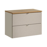 Set da bagno AOKI: mobile sottolavabo con cassetti 80cm + piano lavabo effetto legno