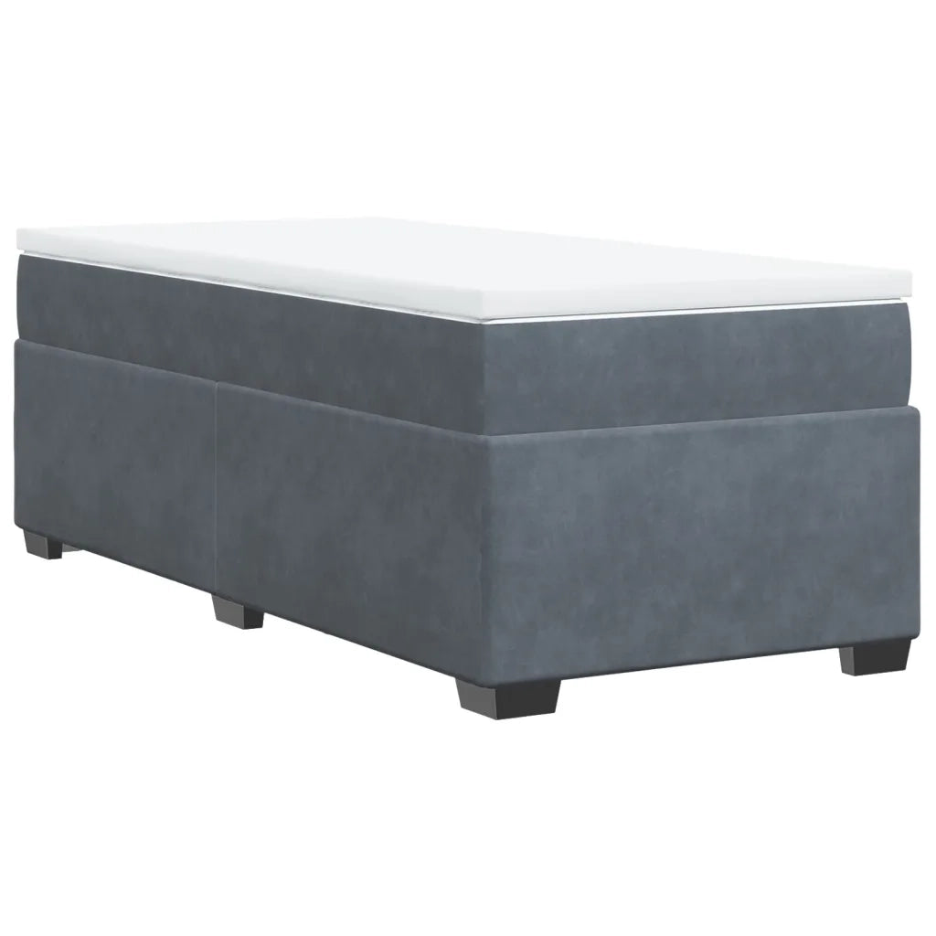 Giroletto a Molle con Materasso Grigio Scuro 80x200 cm Velluto 3285246