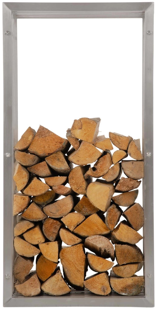 Portalegna Irving in robusto acciaio inox 40x50x100 cm