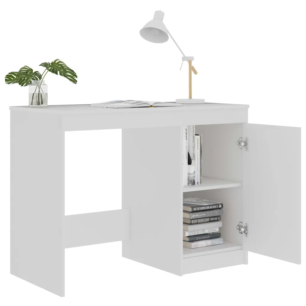 Scrivania | Tavolo da Ufficio Bianca 100x50x76 cm in Legno Multistrato