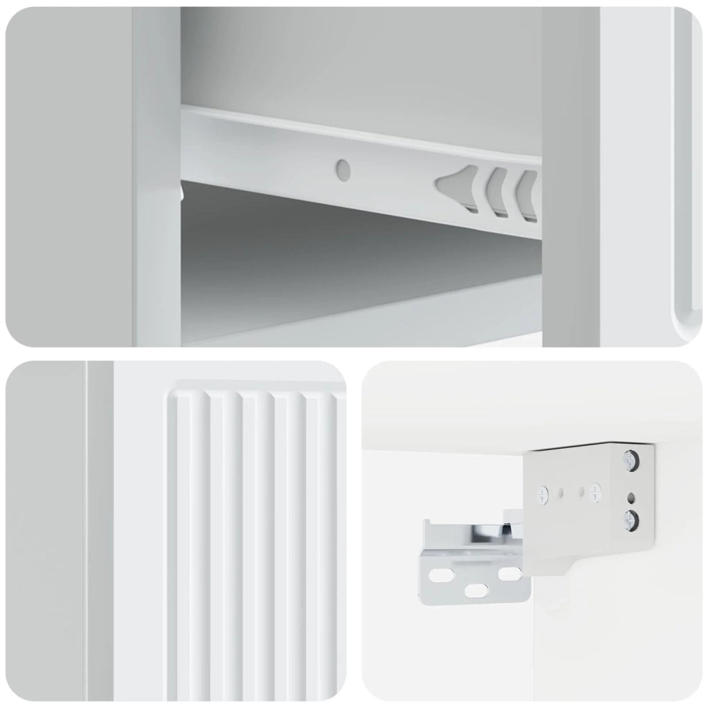 Mobiletto da notte a muro 2 pcs Bianco 33 x 34,5 x 20 cm