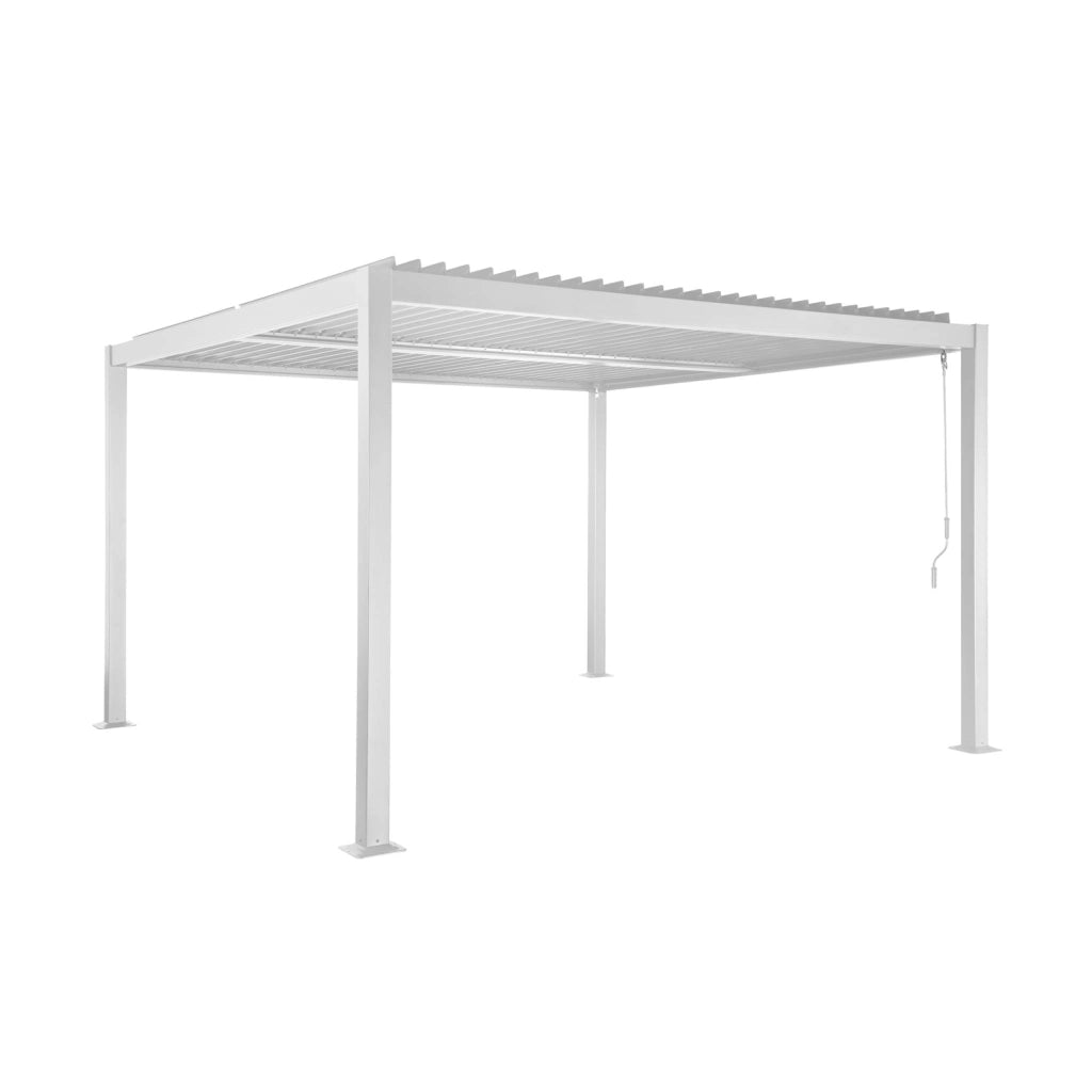 Pergola bioclimatica 3.6x3.6m in alluminio e acciaio con lamelle