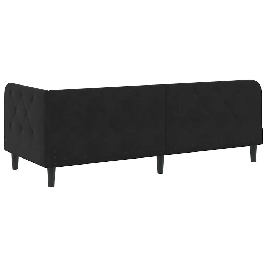 Letto singolo | Letto per adulti | Cornice del letto ad angolo Nero 80 x 200 cm Velluto