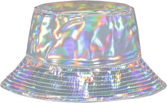 Cappello impermeabile punk hiphop hologram argento - unisex - 55/58 cm