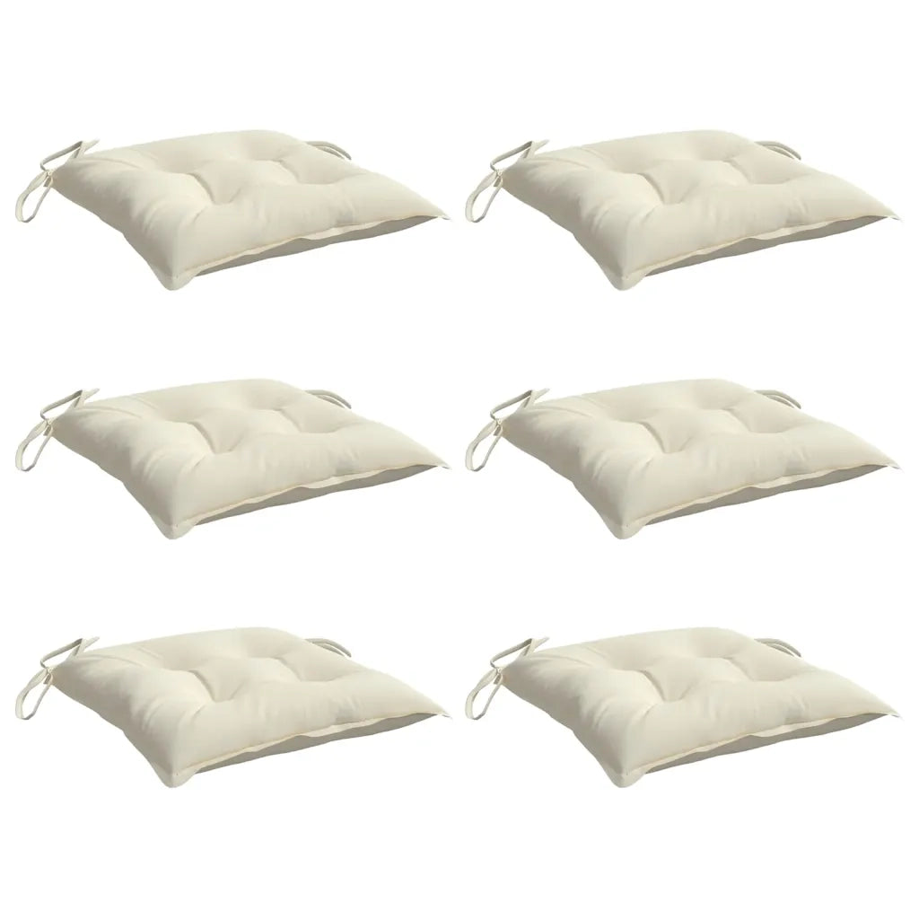 Cuscini per Sedia 6pz Bianco Crema 40x40x7 cm in Tessuto Oxford 361458