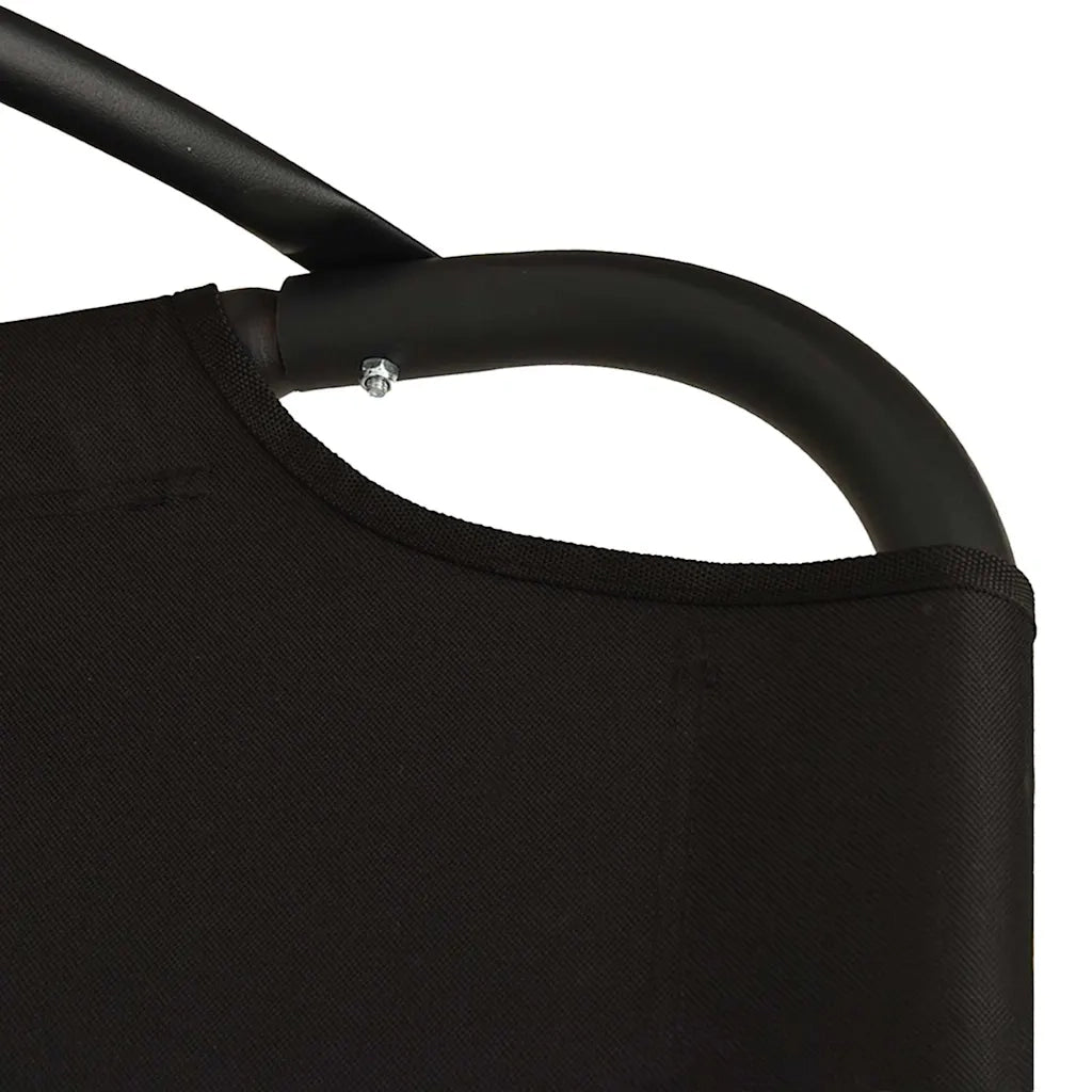 Sedia Dondolo Giardino con Cuscino Nero Tessuto Oxford Acciaio CFW4673850