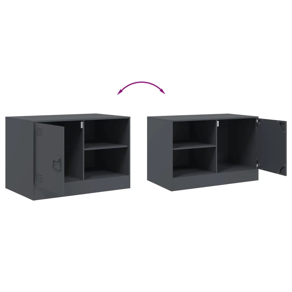 Mobili TV 2 pz | Armadietto TV | Mobile Porta TV Antracite 67x39x44 cm in Acciaio