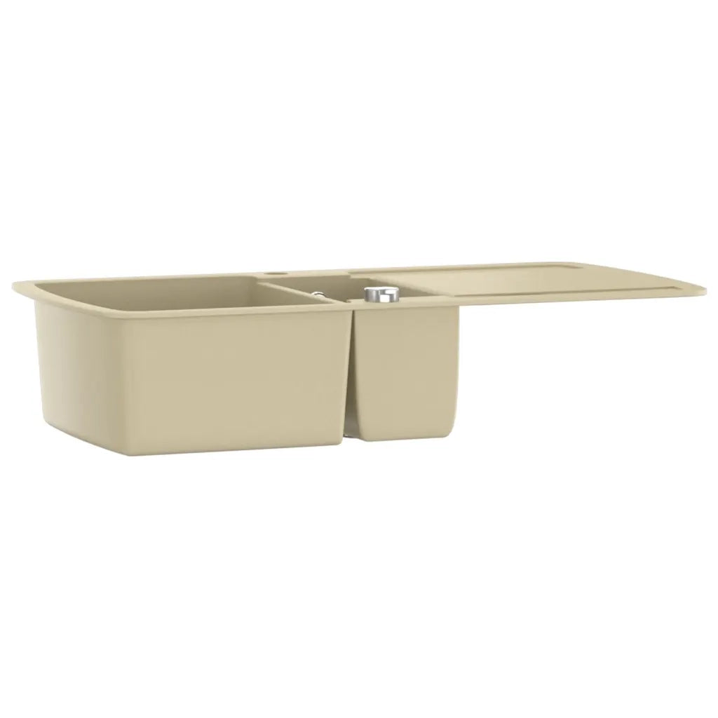 Lavello da Cucina in Granito Vasca Doppia Beige CFW3499638