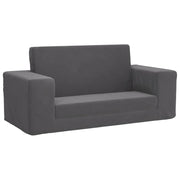Divano letto | Sof¨¤ letto | Letto singolo per Bambini a 2 Posti Antracite in Morbido Peluche