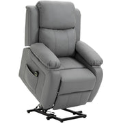 POLTRONA RELAX ELETTRICA E ALZAPERSONA RECLINABILE FINO 160° CON TELECOMANDO, IN SIMILPELLE - GRIGIO