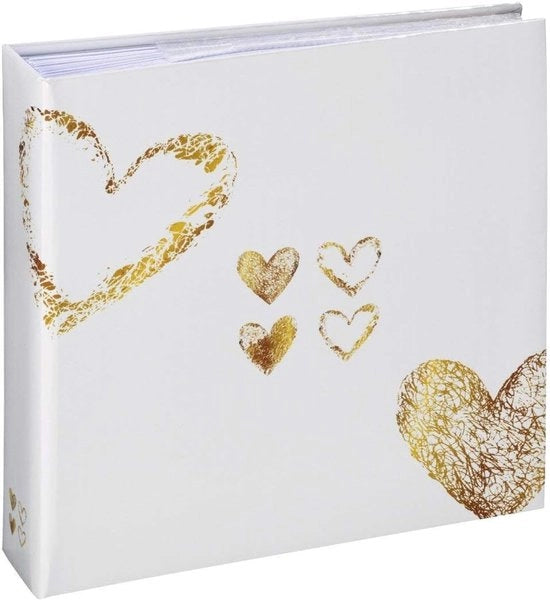 Album fotografico per 200 foto, bianco/oro, 100 pagine, album di nozze