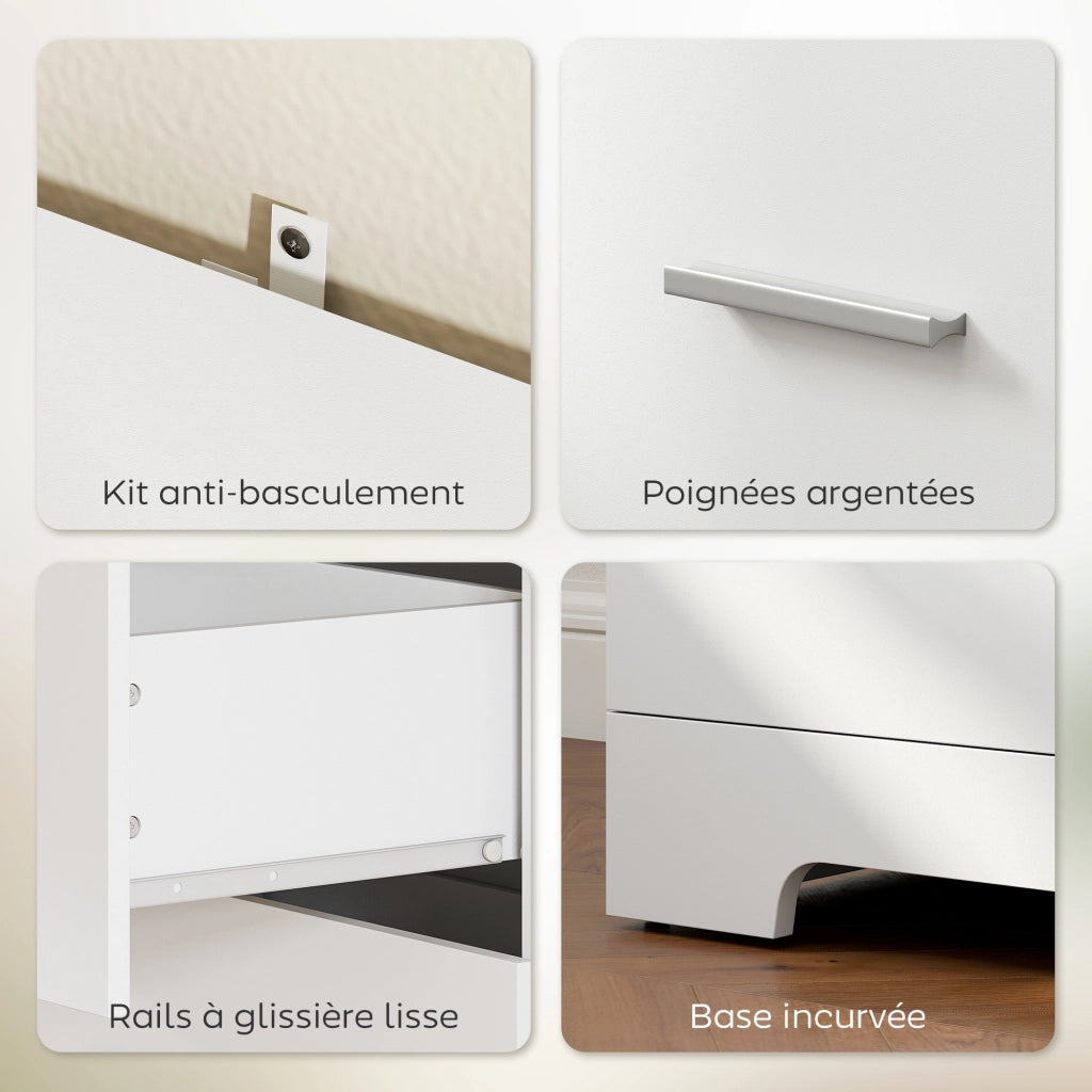 Libreria con 3 cassetti e 3 ripiani aperti ¨C Zephmum ¨C Bianco 79x39.5x182.2 cm