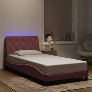 Giroletto con LED senza Materasso Rosa 100x200 cm in Velluto 3213842