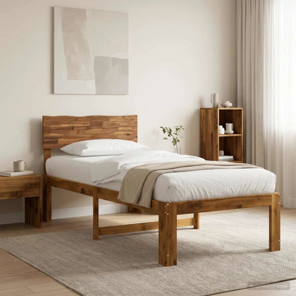 Letto Singolo con Testiera ROSTOCK Naturale 100 x 200 cm 903375