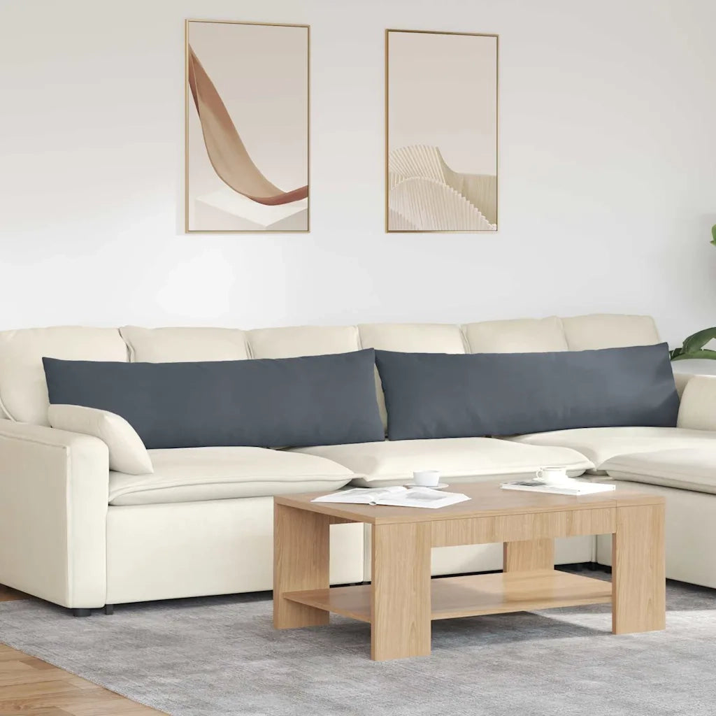 Cuscini da Divano 2 pz | Cuscini per sedie Grigio scuro 145 x 40 cm