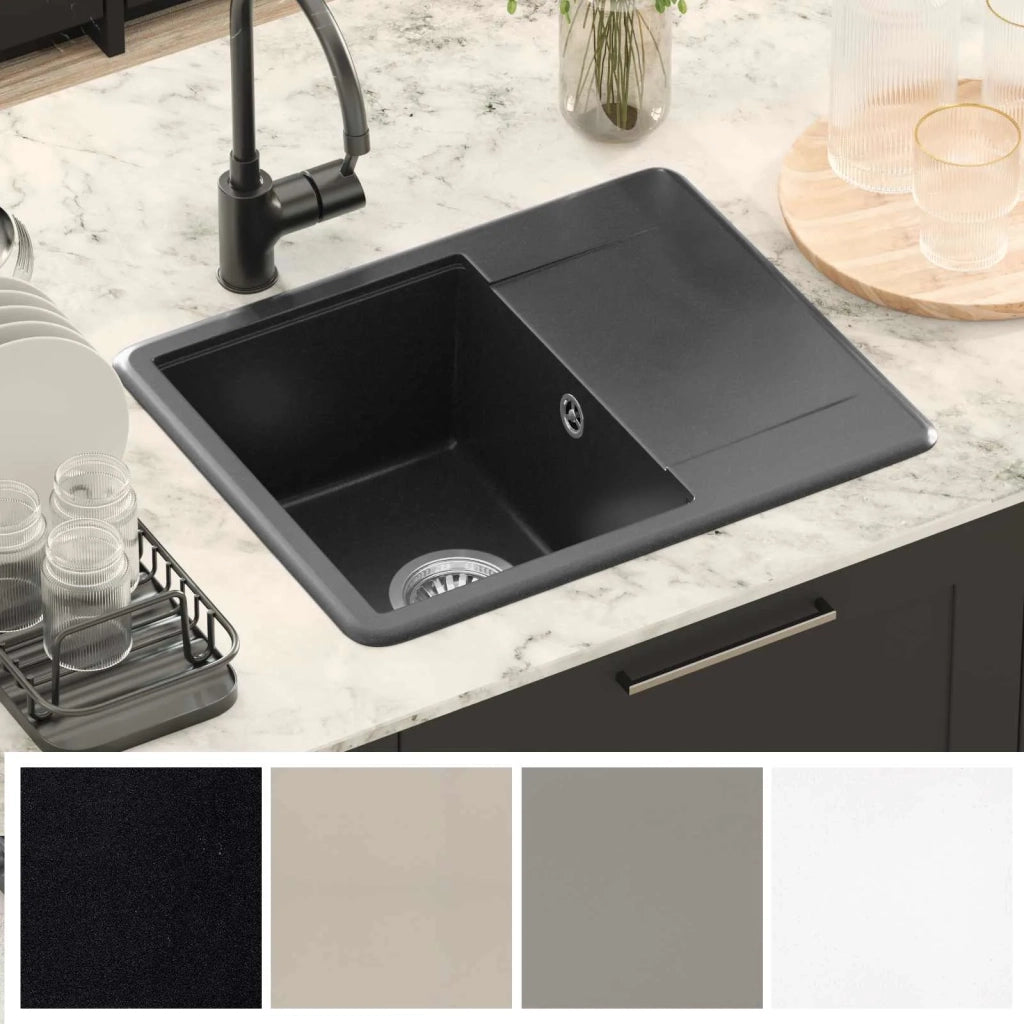 Lavello Nero 560 x 460 mm 80% Quarzo e 20% Resina 42028412