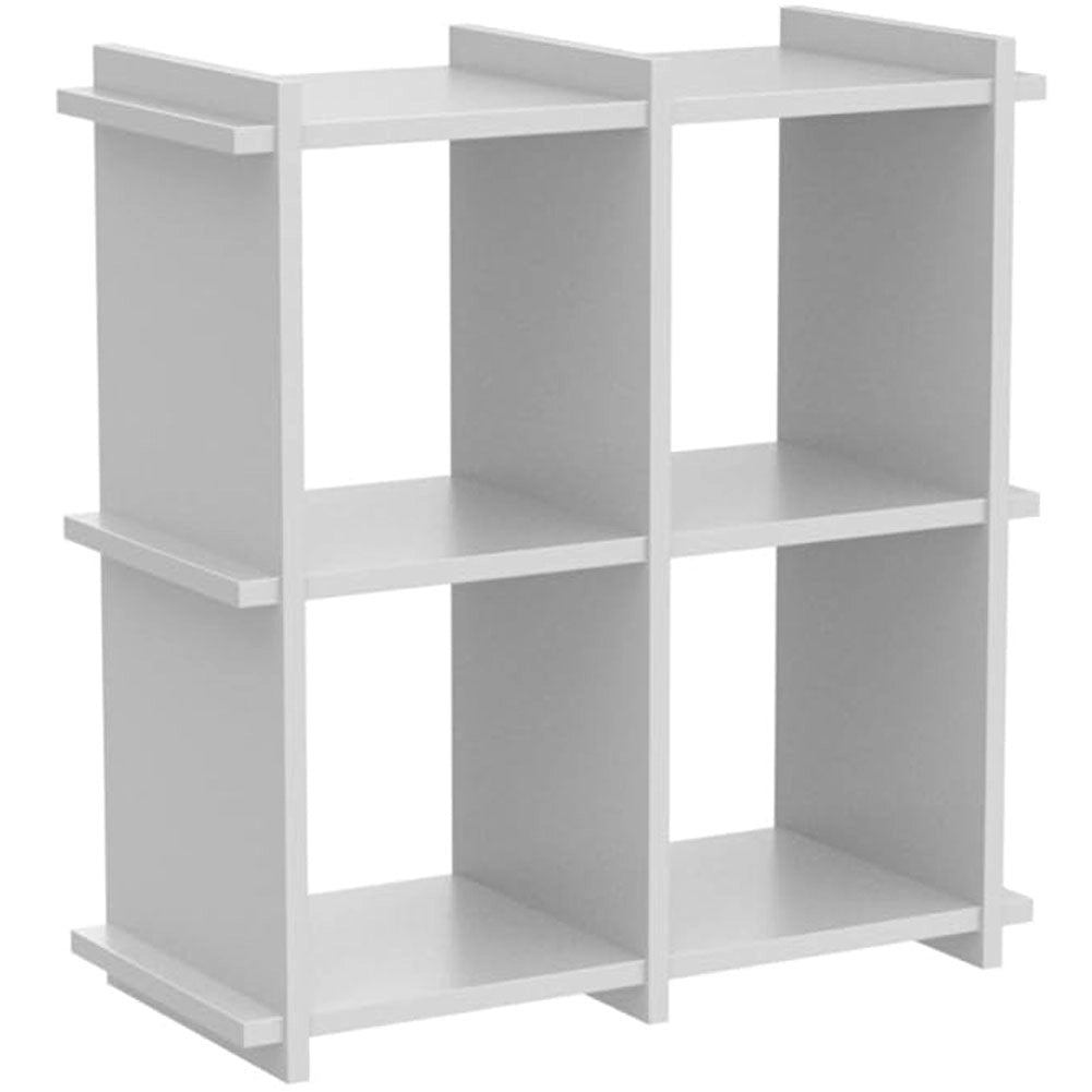Libreria Scaffale a Parete 4 ripiani Bacheca in Legno Bianco Multiuso