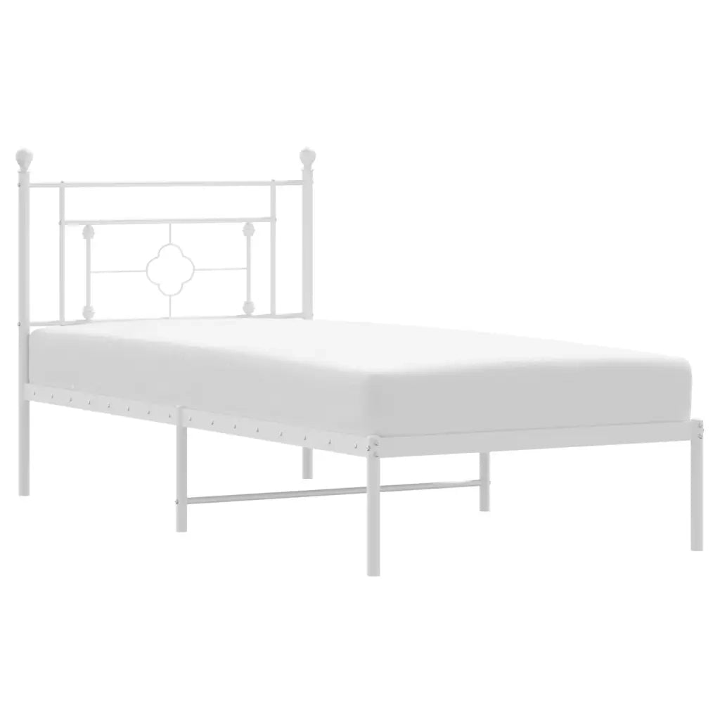 Giroletto con Testiera Metallo Bianco 90x200 cmcod mxl 85731
