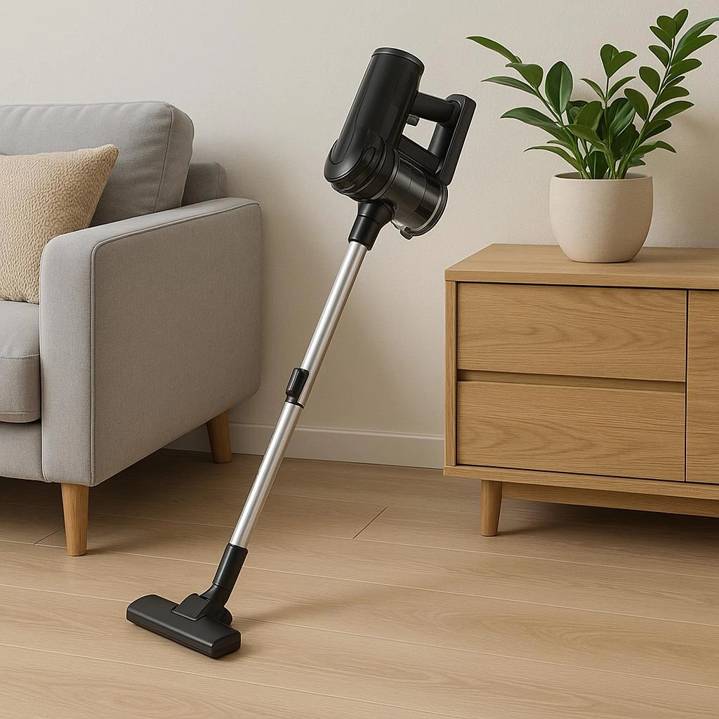 Aspirapolvere 2in1 600W Filtro Hepa Lavabile Scopa Elettrica Compatta Accessori Nero